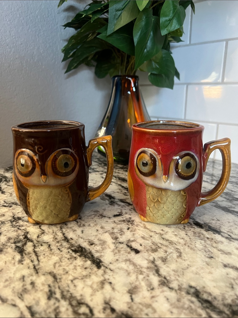 Set of 2 Gibson Home owl mugs